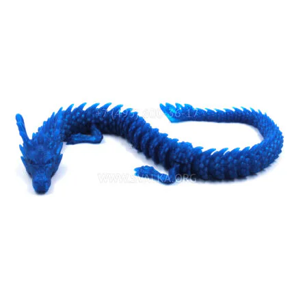 Подвижный дракон. Игрушка антистресс. 46 см. Синий, прозрачный.